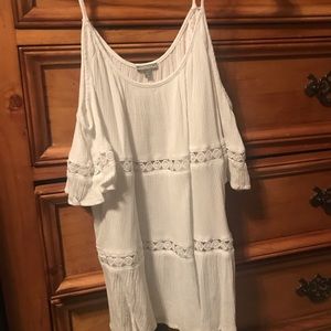 White cold shoulder top!